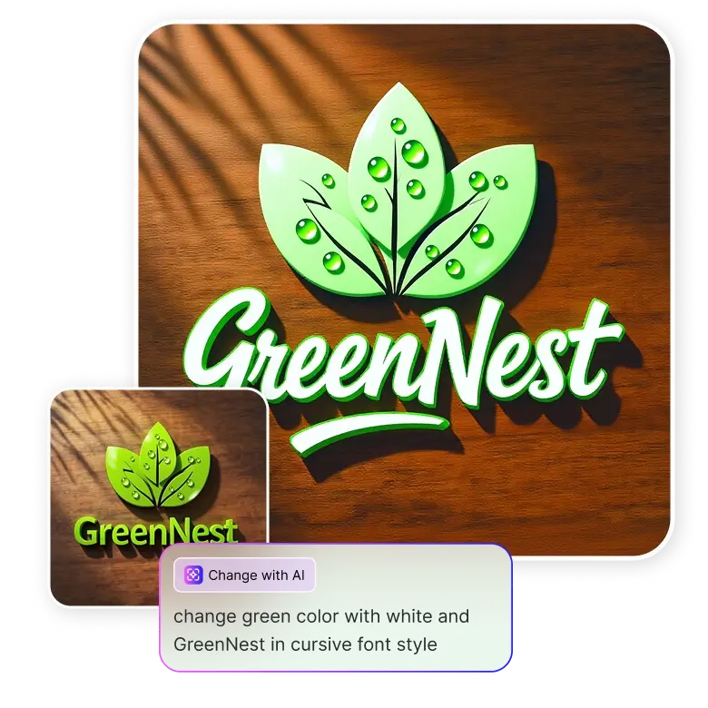 eco friendly 3d logo created with ai