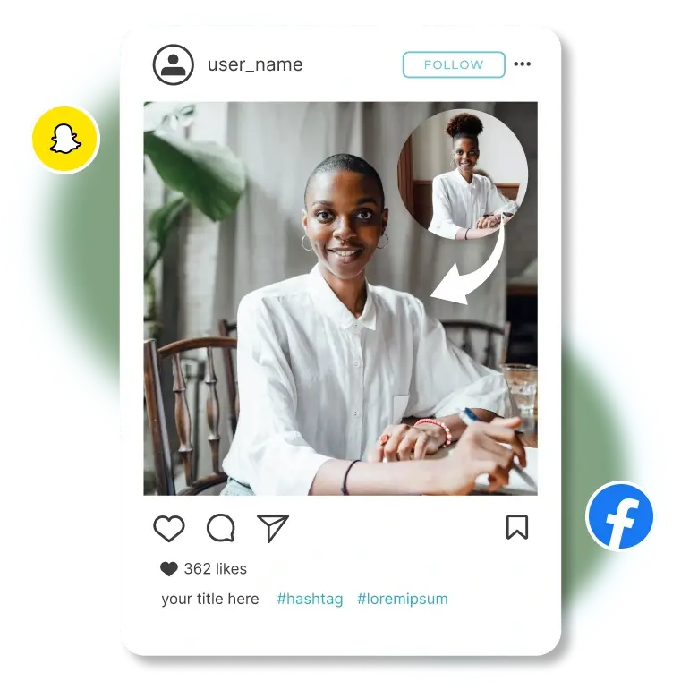 bald filter applied on a selfie for social media creating a funny and creative transformation.