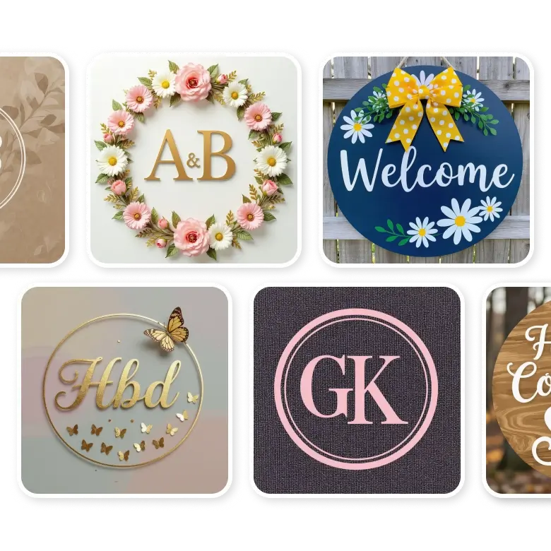 monogram design ideas generated by ai showcasing creative and unique circle monogram styles.