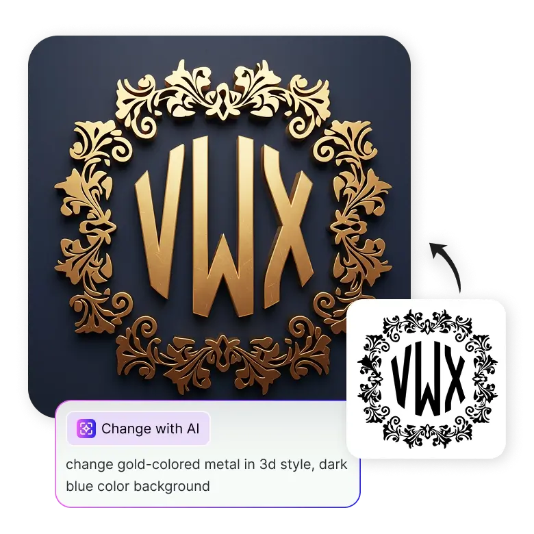 editable circle monograms made by ai allowing changes in text, fonts, and layout for personalization.