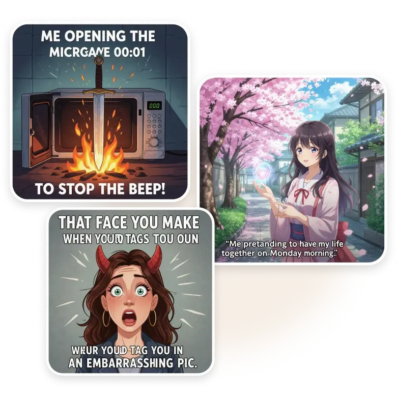 demon slayer memes created using ai to generate hilarious, fandom-related images with iconic characters and scenes.