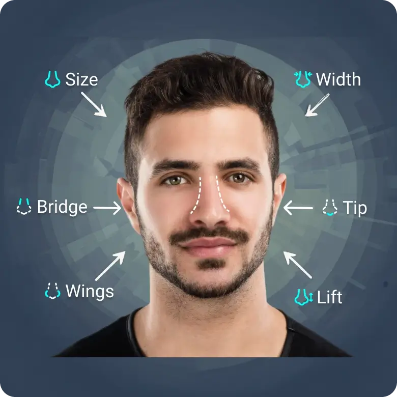 edit nose shape with ai tools to achieve a refined and proportional appearance.