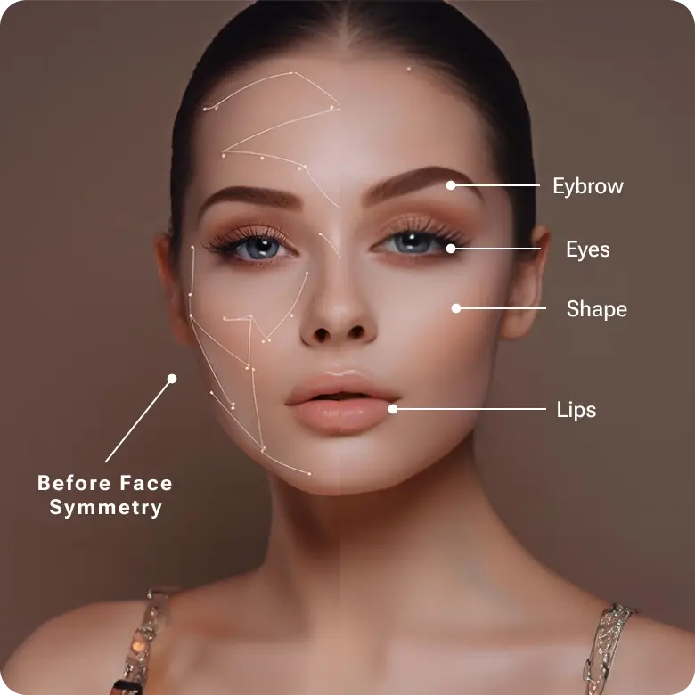 perfect facial symmetry achieved with ai face reshape app for balanced and appealing features.