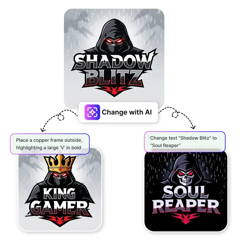 editable AI-generated gaming logo for customization to suit your channel’s style.