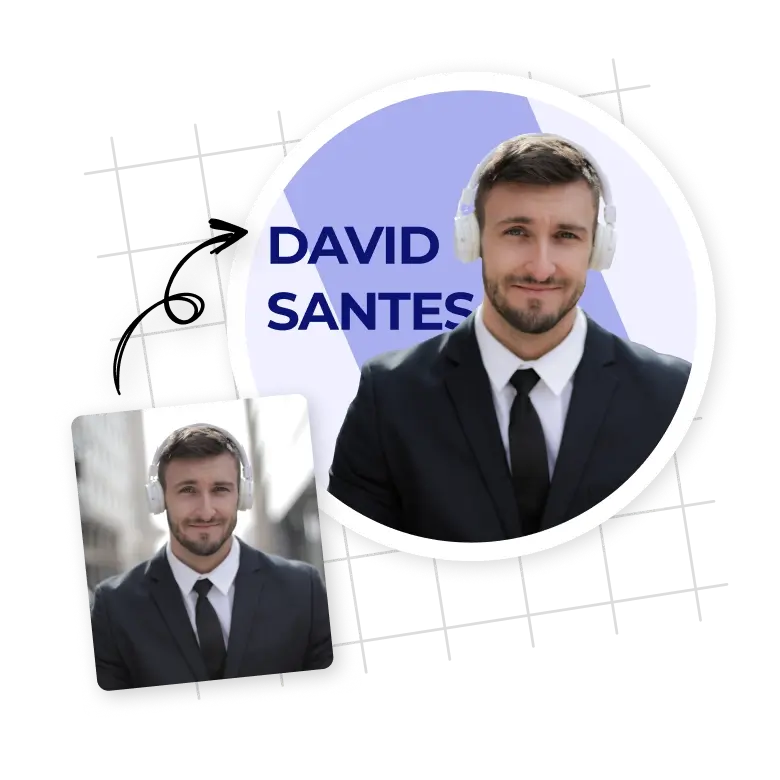 editable linkedin profile picture created using ai to customize backgrounds, lighting, and details for a polished look.