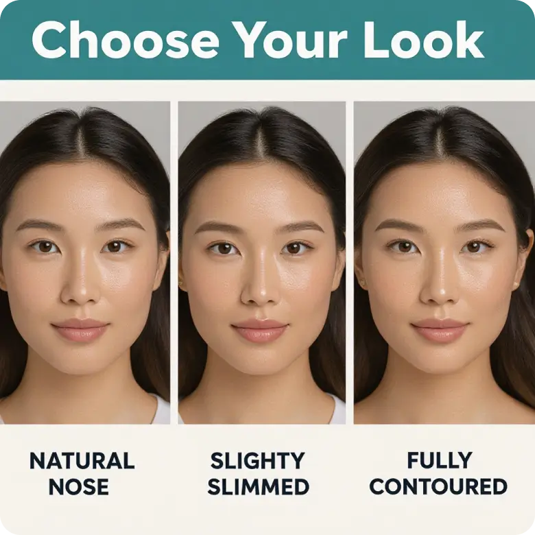 flawless nose edited with ai for smooth, proportional, and natural-looking results.
