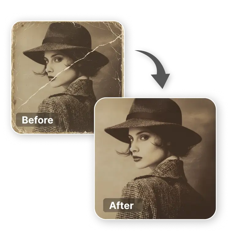 improve overall image quality by fixing scratches, tears, and discoloration automatically.