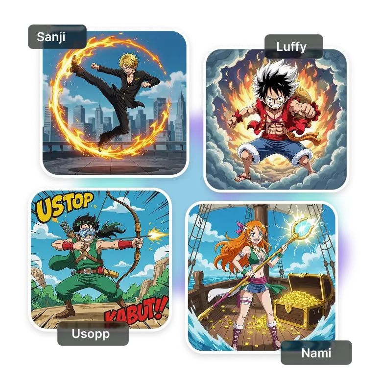 text turned into one piece design using ai to create logos, titles, or custom graphics.