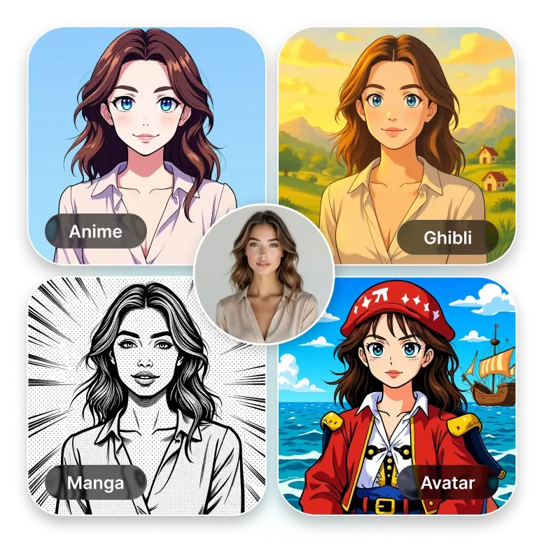 photo transformed into one piece character using ai filter for fun and unique anime edits.