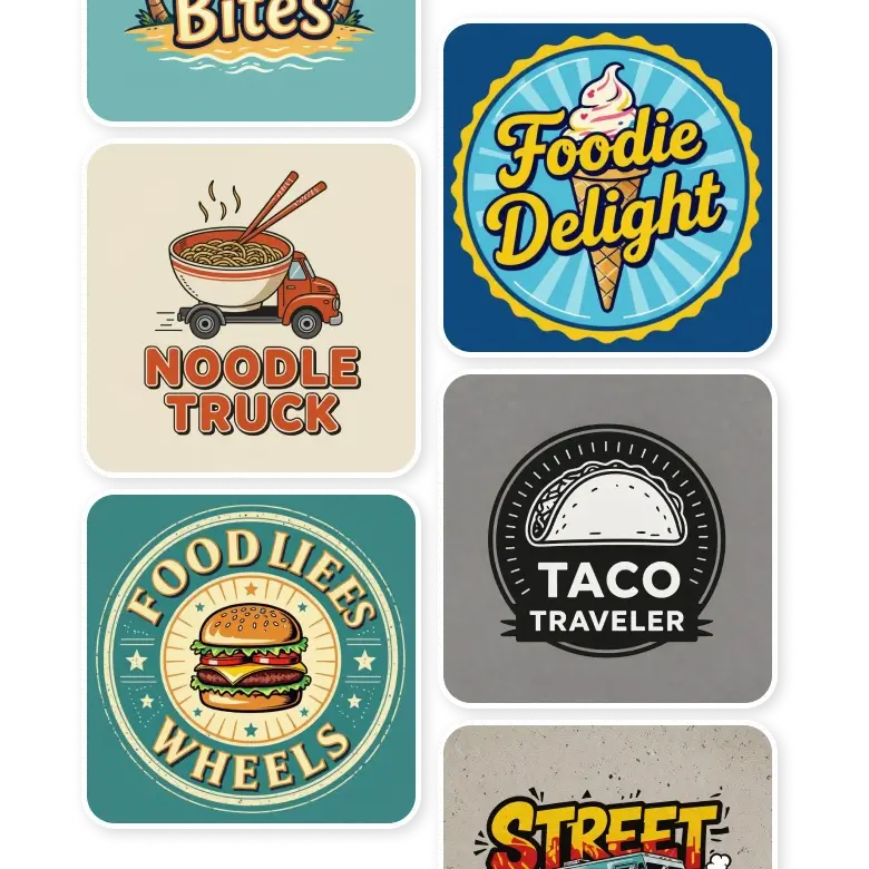 food truck logo made by ai with fun and playful design.