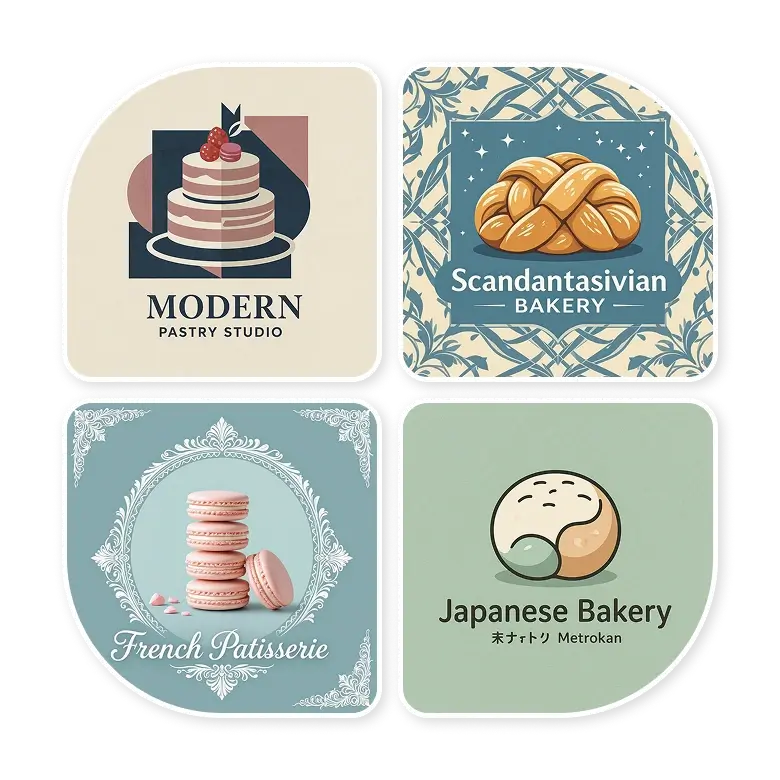 bakery logo made by ai with sweet and cute look.