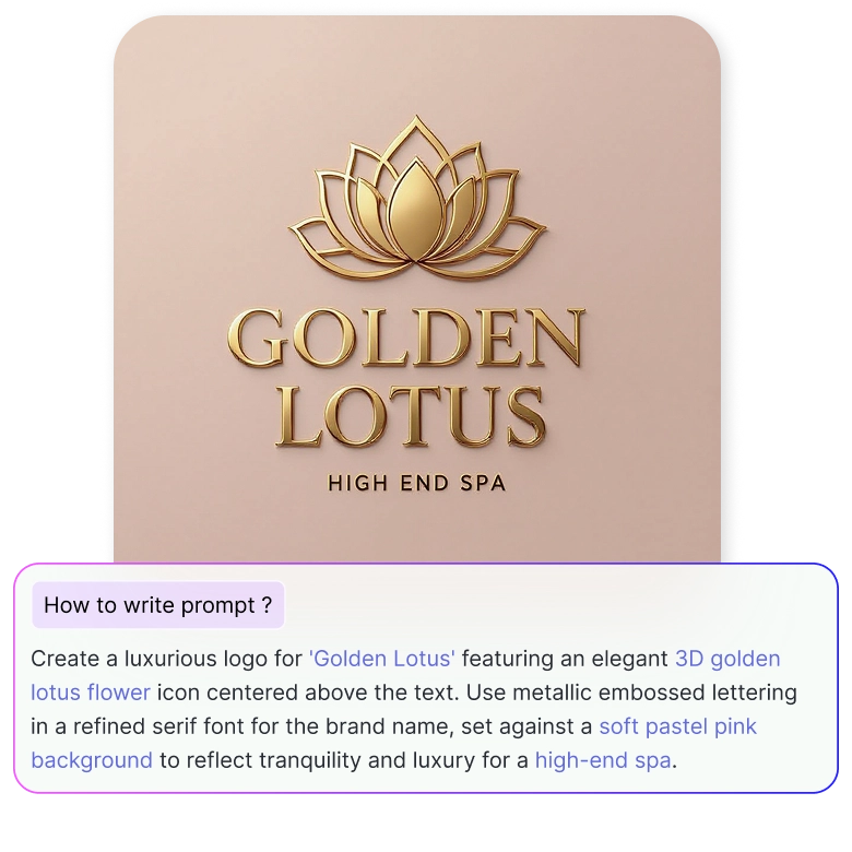 how to write a good prompt for spa logo using ai to guide unique and professional design outcomes.