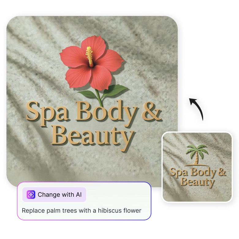 edit spa logo with ai text prompts to customize colors, fonts, and visual elements easily.
