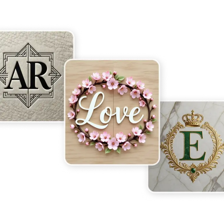 prompts for creating split monogram using ai to design unique and decorative initials.