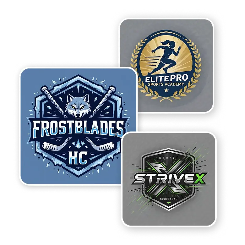 inspiring sports logo ideas generated using ai for various sports teams and companies offering fresh and creative visual concepts.