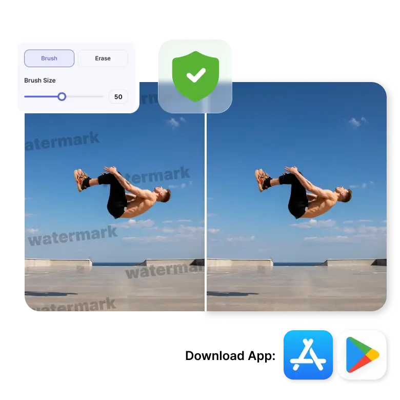 before and after proof remover image showing smooth and natural restoration.
