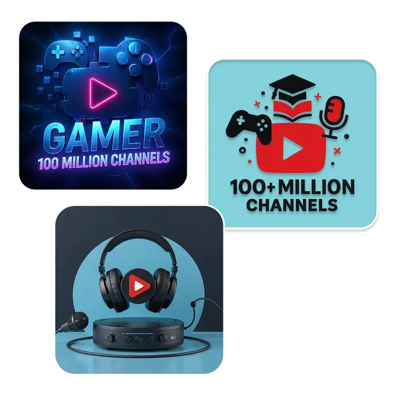 YouTube logo ideas generated using AI, offering unique concepts for your channel.