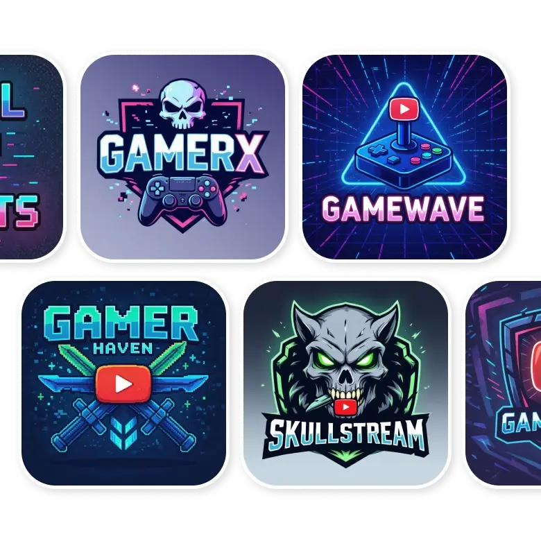 AI-generated YouTube logo, editable for easy personalization and branding.