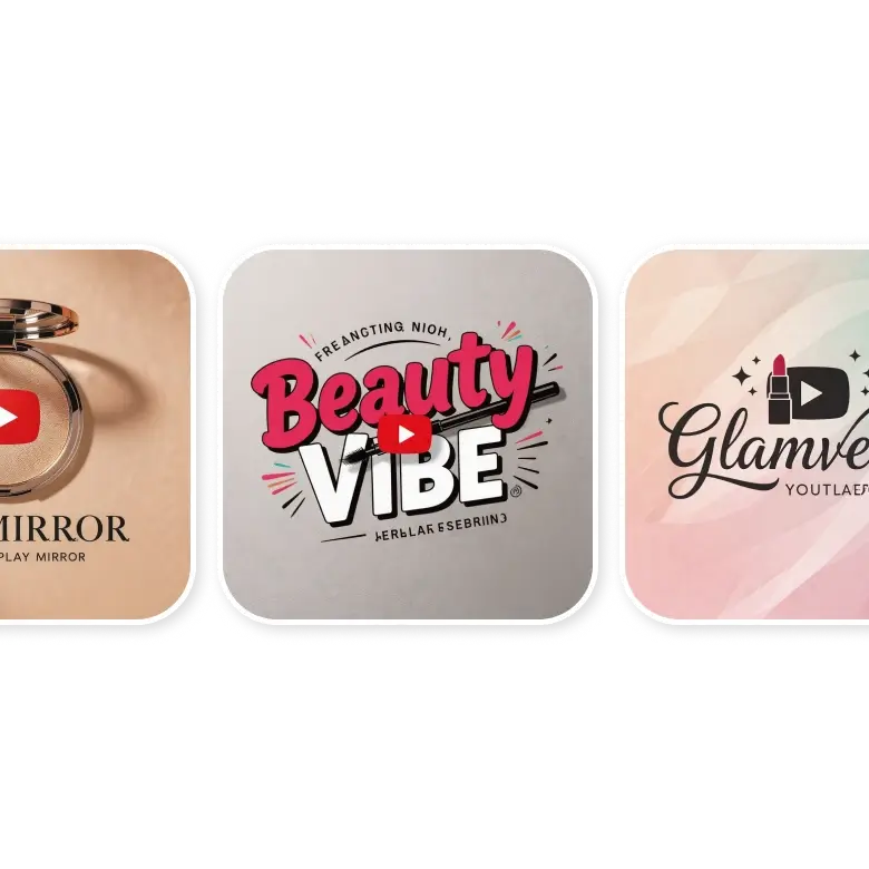 youtube fashion and makeup logo created by ai with stylish and trendy design.