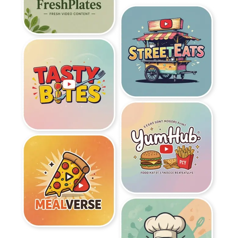 youtube logo for food channel generated by ai with colorful and tasty design.