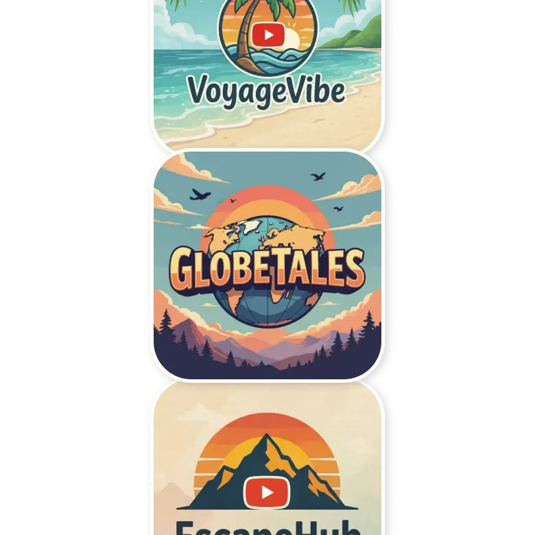 youtube logo for travel and lifestyle channel created by ai with fun and adventurous visuals.