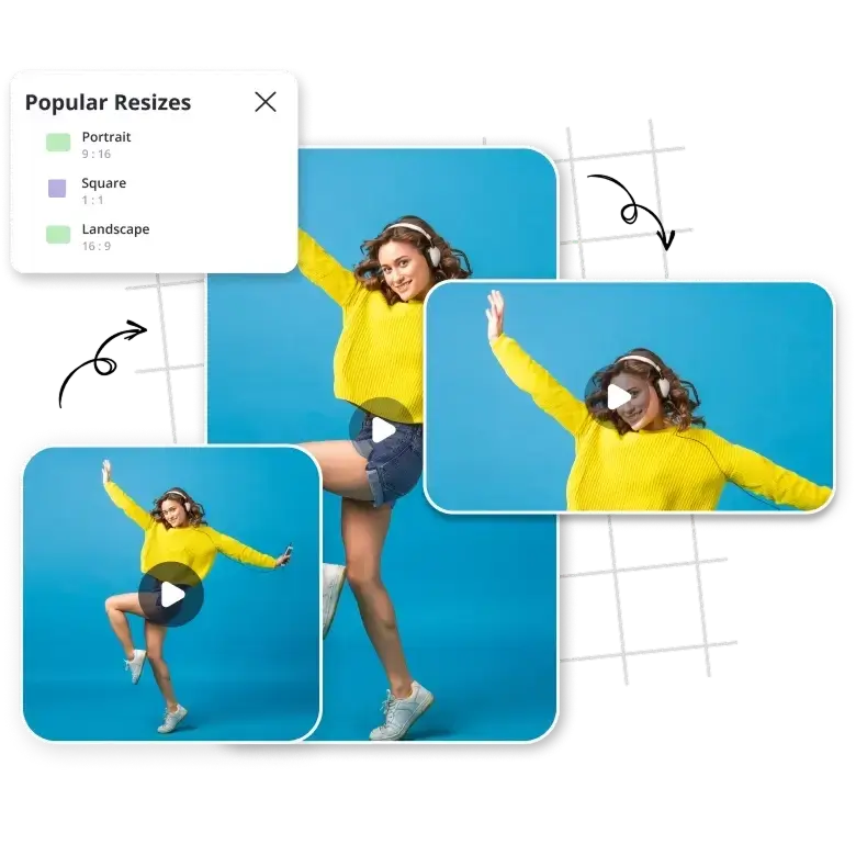 use a different aspect ratio for each instagram format like story, post, and reel using ai video resizer.