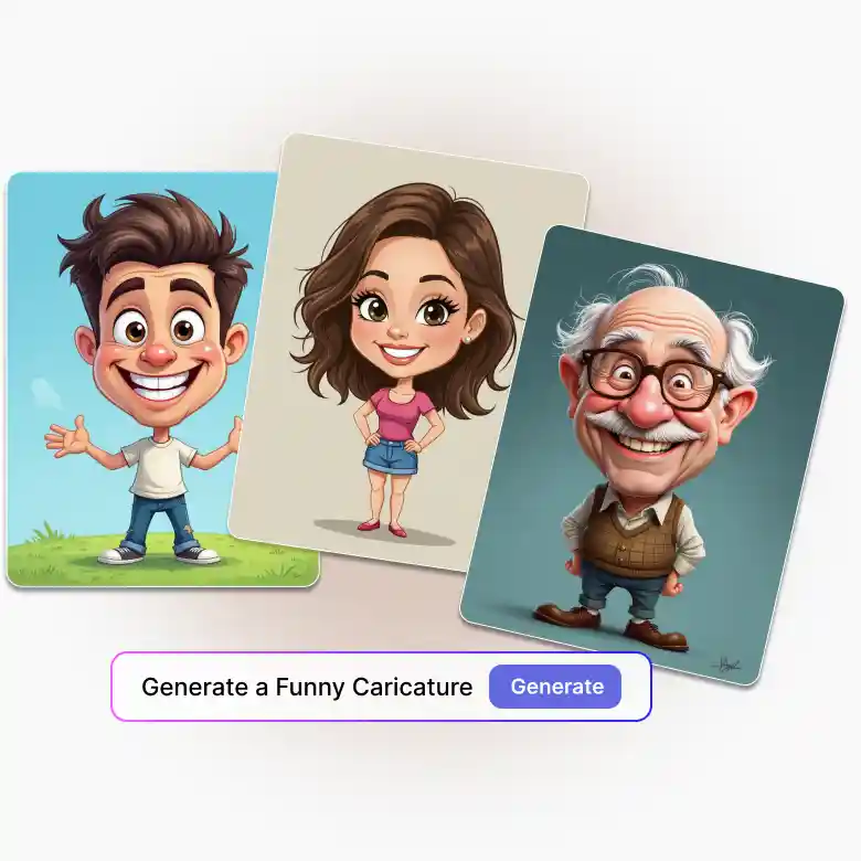normal photo turned into a funny caricature illustration.
