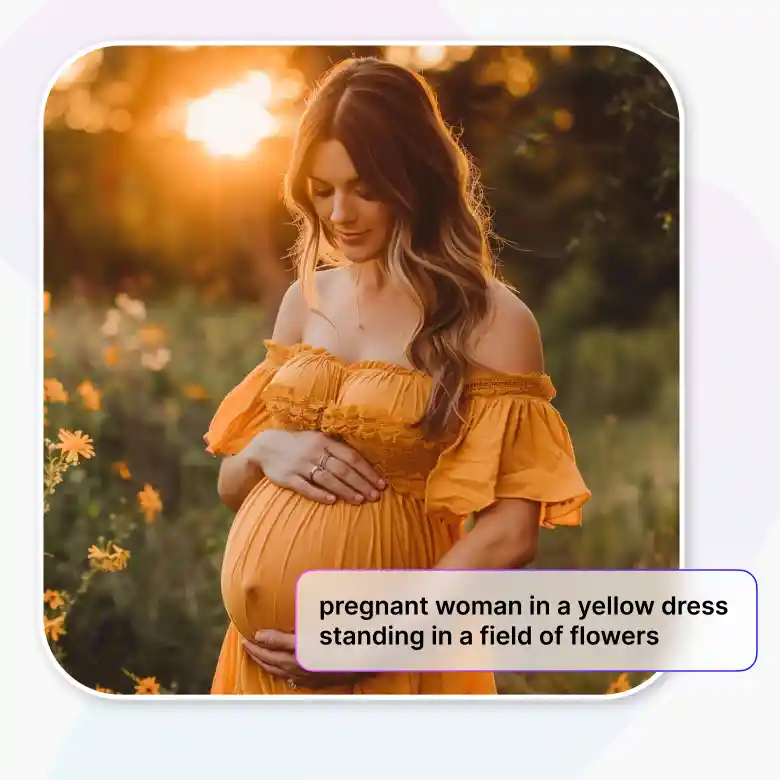 AI maternity photoshoot conducted using text prompts.