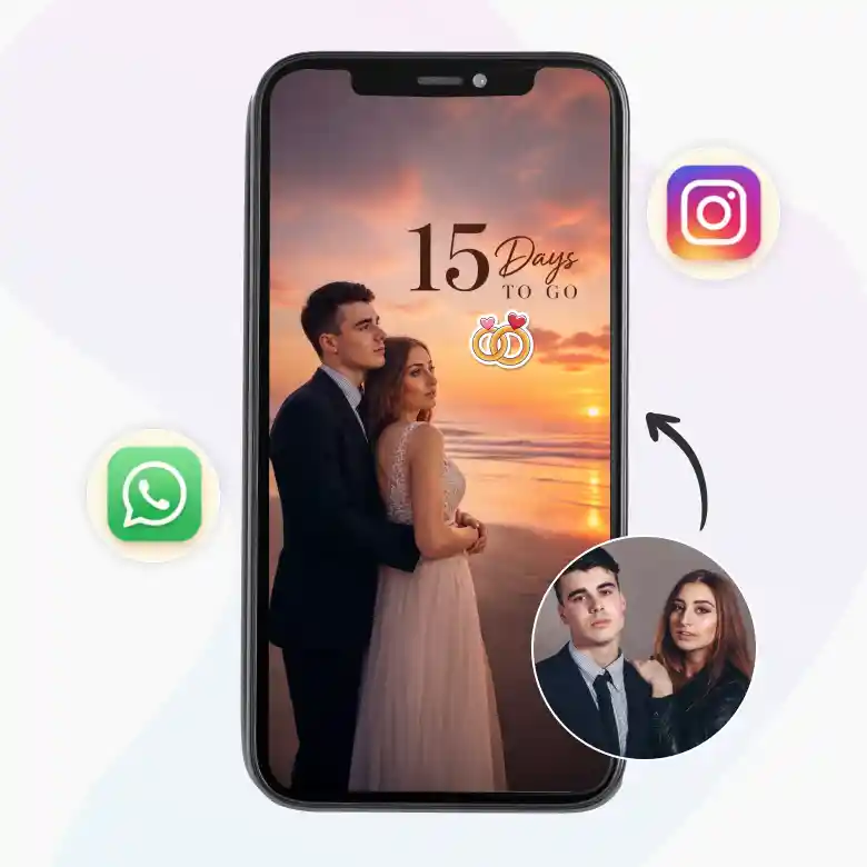 full suite AI pre wedding couple photoshoot tool for outfits backgrounds and creative themes.