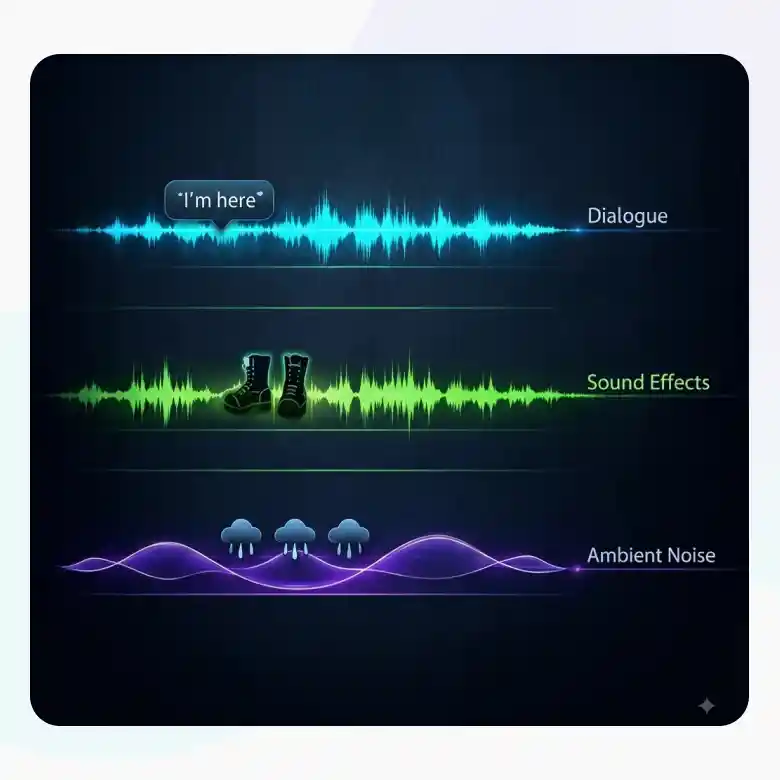 Kling 3.0 video with synchronized dialogue, sound effects, and ambient audio