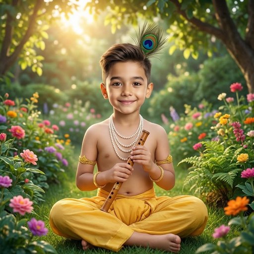Krishna in Garden