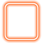 Orange neon square outline