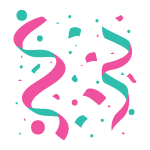 Green Pink Wavy Confetti