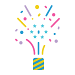 Upward Party Popper Illustration