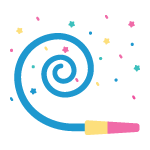 Blue Spiral Confetti