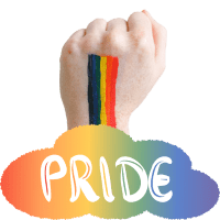 Pride Text Cloud Fist Sticker