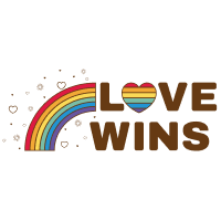 Pride Rainbow Heart Love Wins Text Sticker 2