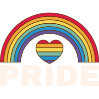 Rainbow Heart Pride Text Sticker
