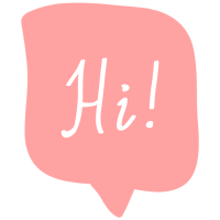 Hi Baby Pink Speech Bubble