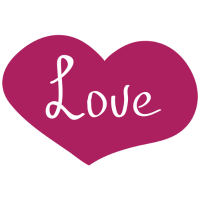 Pink Love heart text icon