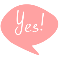 Baby Pink Yes speech bubble