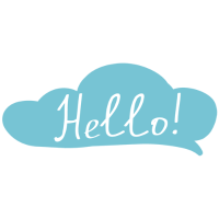 Baby Blue Hello speech Bubble