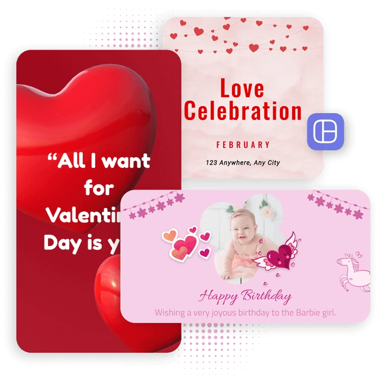 Free Love PNG Sticker for birthday and Valentine's Day, along with a heart PNG sticker