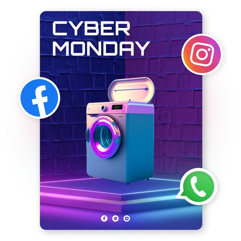 Cyber Monday deals flyer and poster for Instagram ,Facebook & Instagram