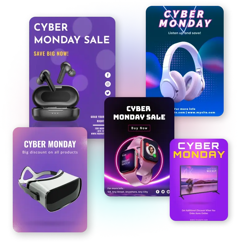 Cyber Monday sale poster and flyer images