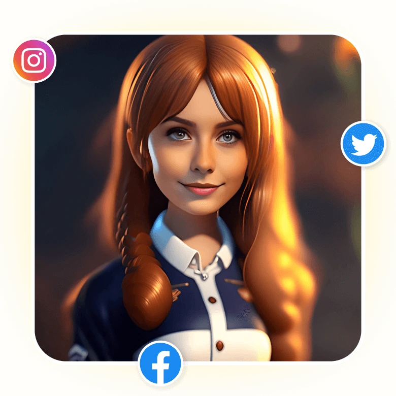 AI cartoon avatar for Instagram, Twitter, and Facebook