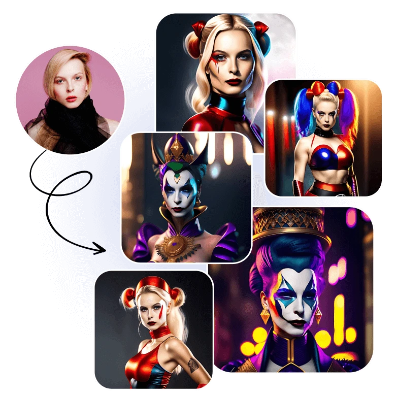 Free AI Clown avatars from a single image