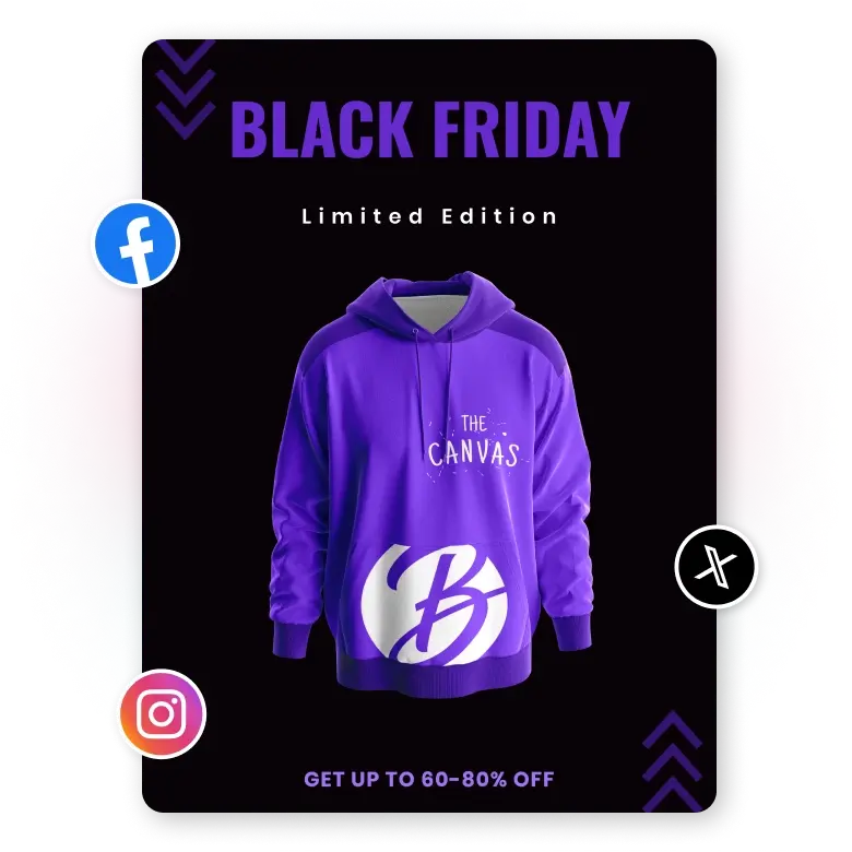 Black Friday deals poster for Facebook , Instagram and Twitter