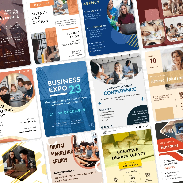 Professional Business flyers with different backgrounds