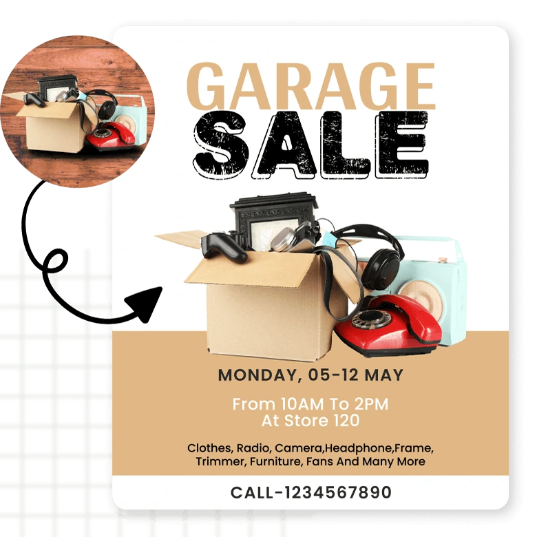 Add image cutout to your garage sale flyer